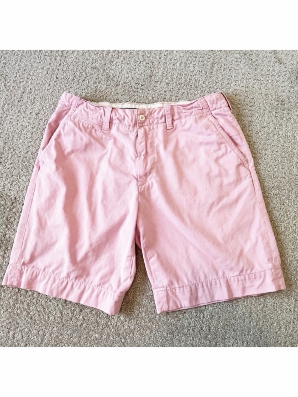 Polo Ralph Lauren Men's Pink Flat Front Shorts Sz 36 Classic Preppy Boating 10"